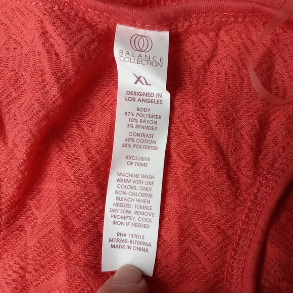 Balance Collection Woven Back Tank Top, Size Extra Large NWT - Picture 5 of 6